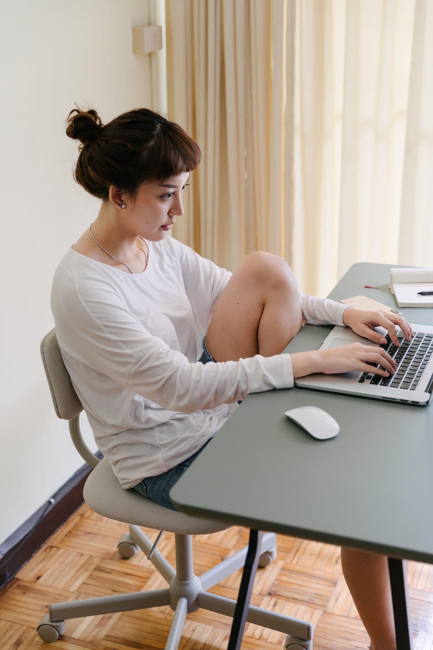 Founder working on a laptop at home